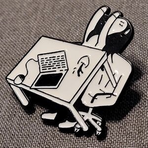 Turning Tables Office  Meltdown Desk Flip Novelty Enamel Pin